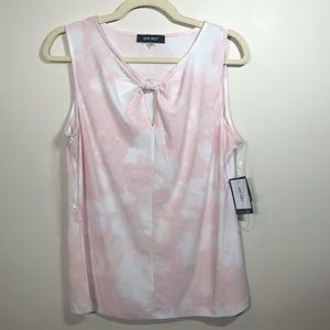 NINE WEST Sleeveless Top with Knotted Neckline, M
